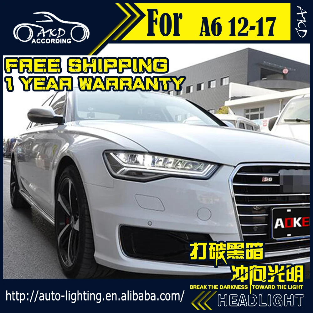 АКД стайлинга автомобилей Фара для Audi A6 светодиодный головной светильник 2012 2017 A6L