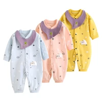 baby boys girls suit romper with a bib cotton long sleeve jumpsuit infant clothing autumn newborn baby clothes 3 12months