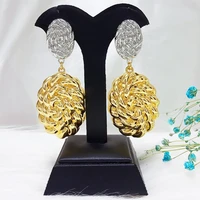trend jewelry hollowed out drop earrings women jewelry long earrings gold color copper hoop drop earrings