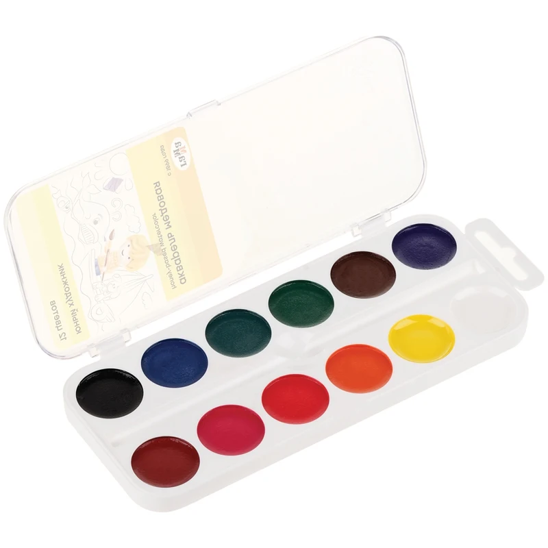 Акварель Гамма Юный художник медовая 12 цветов без кисти пластиковая упаковка