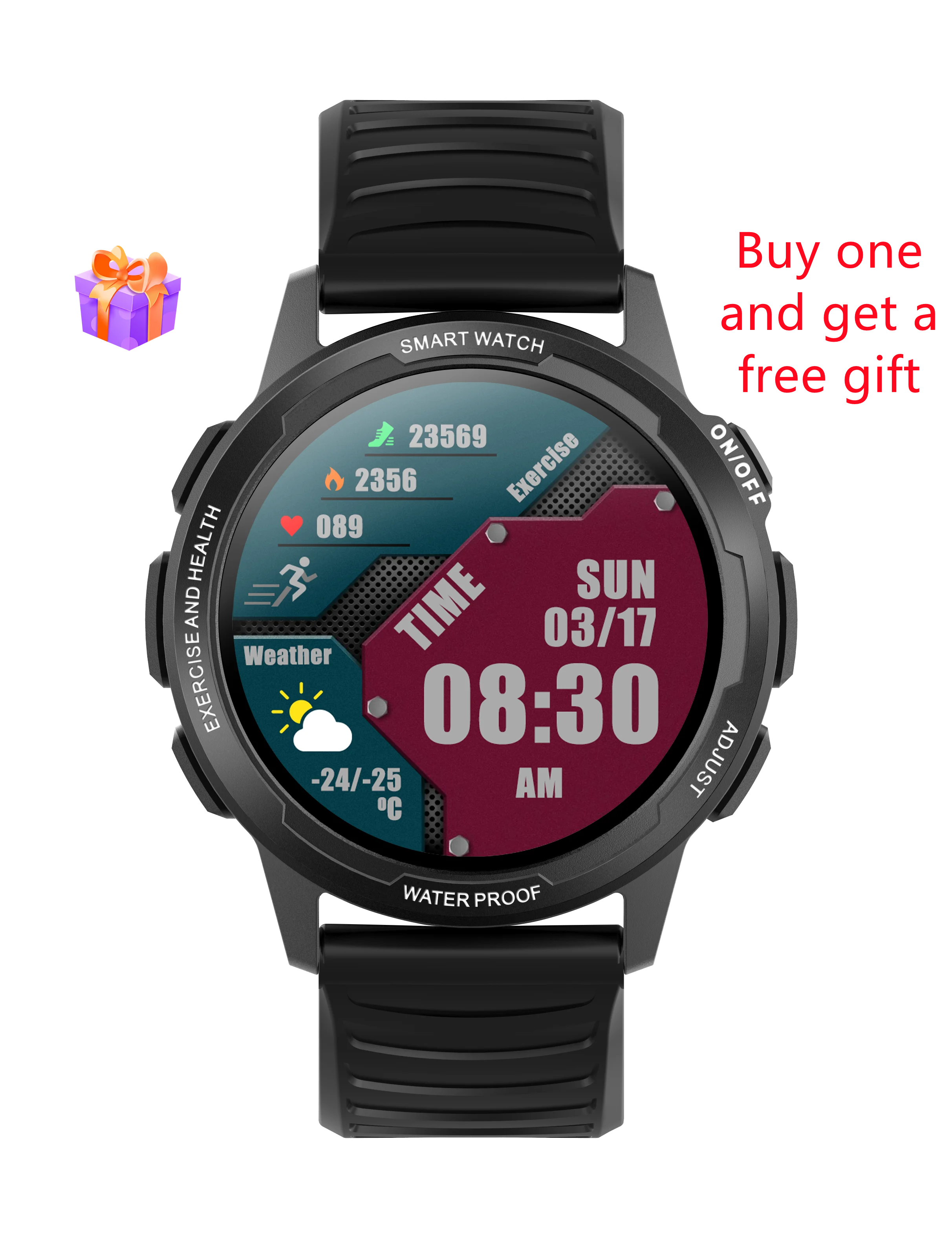 

L15 Outdoor Smart Watch Men 1.32inch Full Screen Touch Heart Rate Monitoring IP68 Waterproof BT Call Fitness Tracker