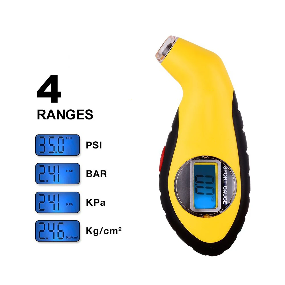 Автомобильный мотоциклетный монитор давления в шинах цифровой датчик 4