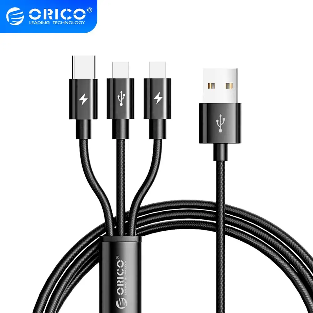 USB кабель ORICO UTS2 3 в 1 для быстрой зарядки и передачи данных Samsung Xiaomi Huawei с 2