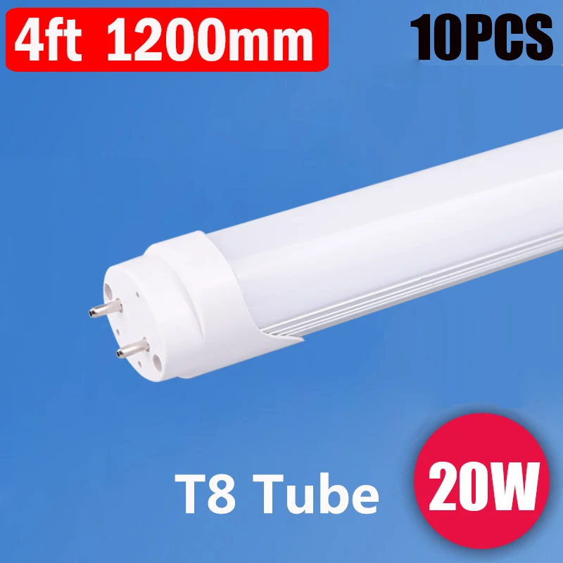 4ft 1200mm 20W 10pcs 120 см светодиодный светильник лампа T5 труба 220 в 60 см 2 фута 4 фута 1200 мм T8 настенная лампа 20 Вт 40 Вт 60 Вт теплый белый холодный белый Трехконтактный светильник - Испускаемый цвет: 4ft 1200mm 20W 10pcs