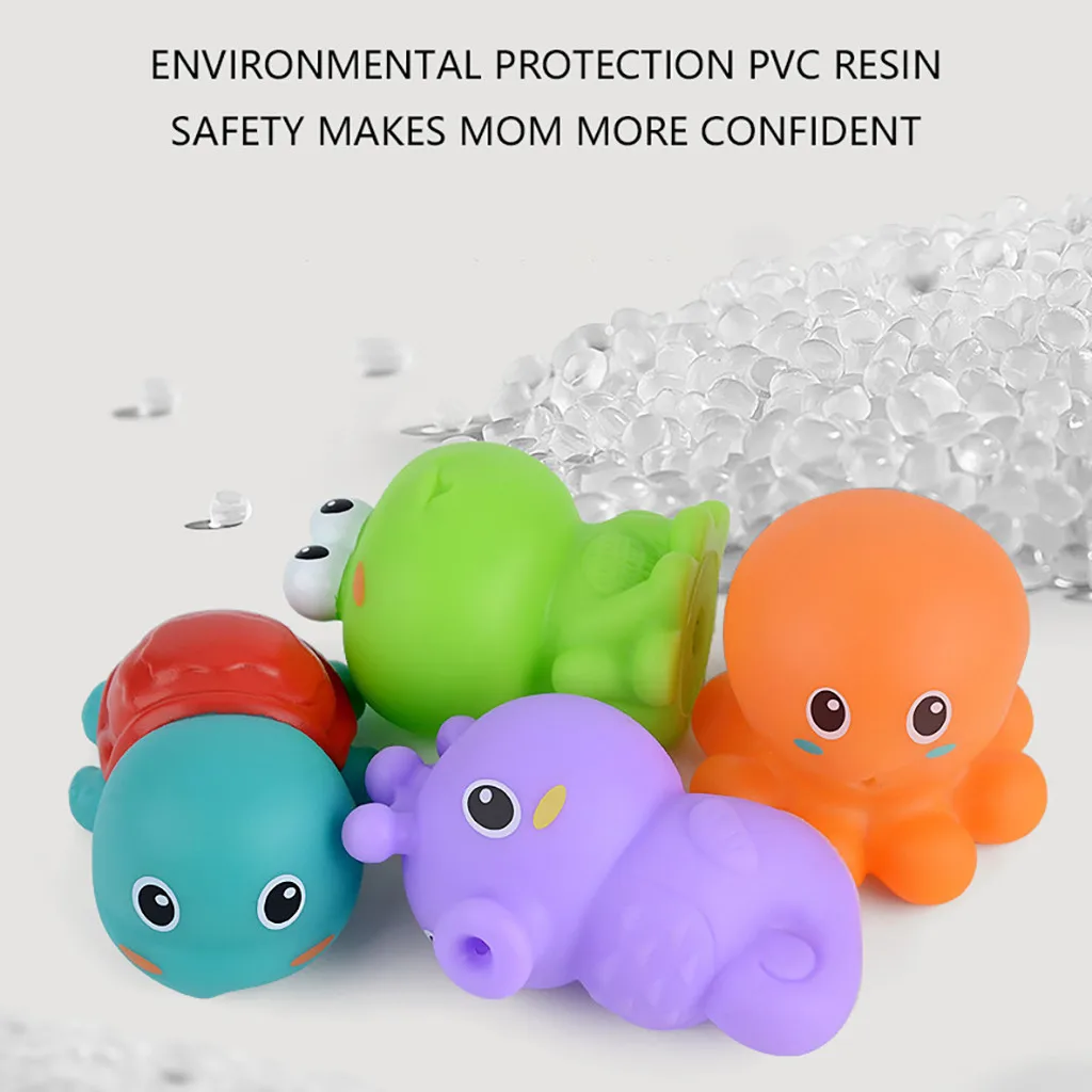 

NEW Mixed Animals Swimming Water Toys Colorful Soft Floating Rubber Squeeze Sound Squeaky Bathing Toy For Baby Bath Toys