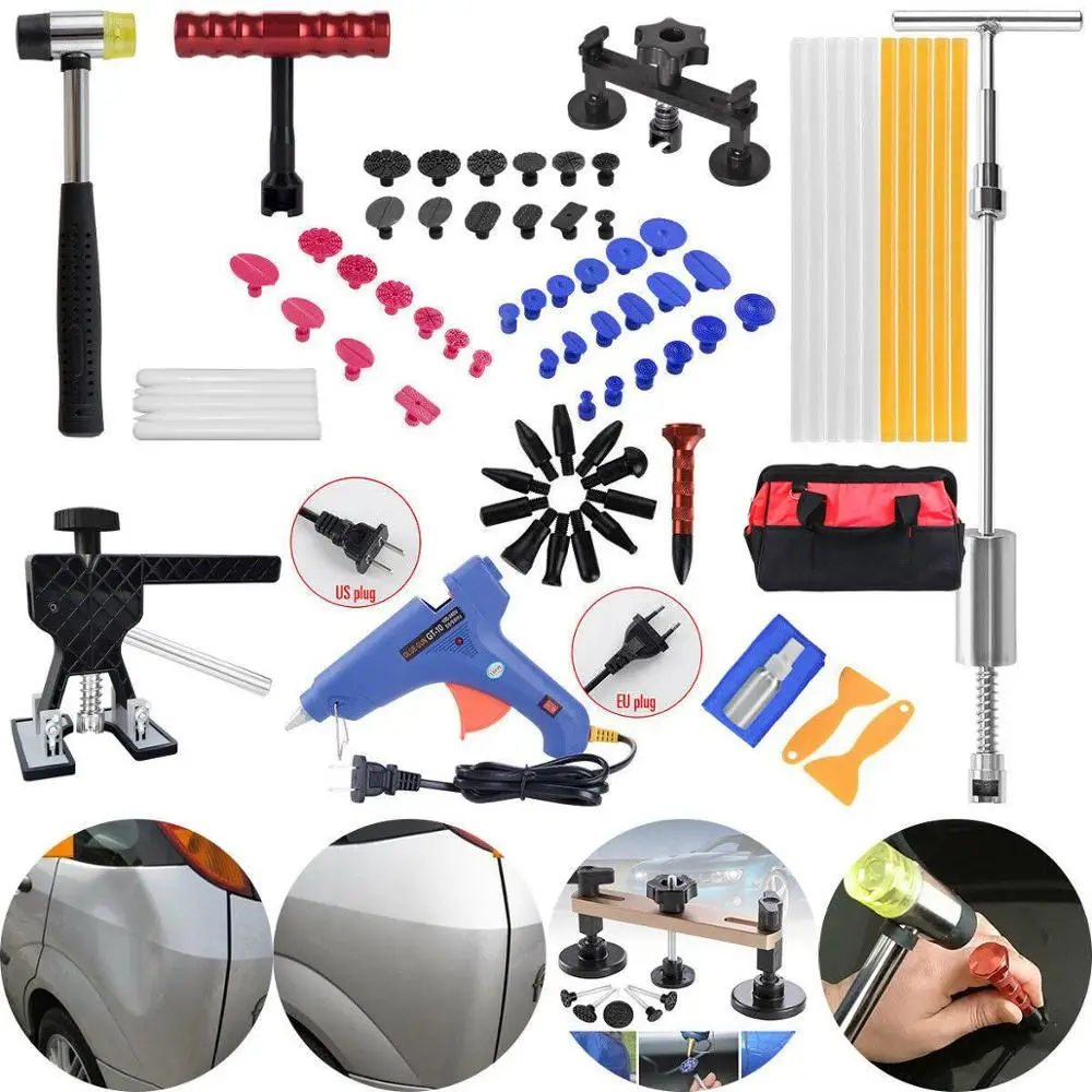 vender Paintless Dent Repair Removedor Kit Ferramenta De Remoção Profissional Carro Dent Removedor Ferramentas Ponte Extrator T Extrator Kits Cola Quente