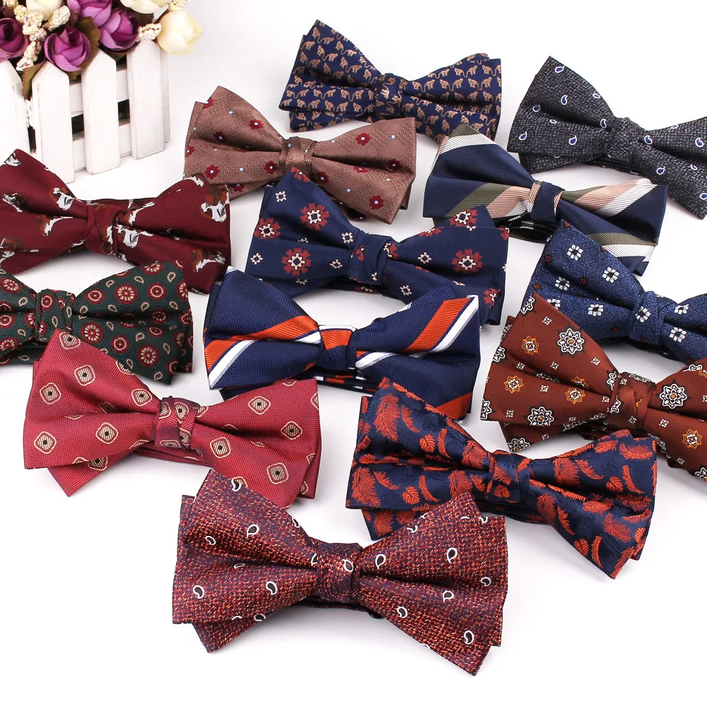

New Men Bow Tie Navy Striped Bowtie For Men Adult Floral Bow Ties For Business Wedding Butterfly Suits Cravats Jacquard Bowties