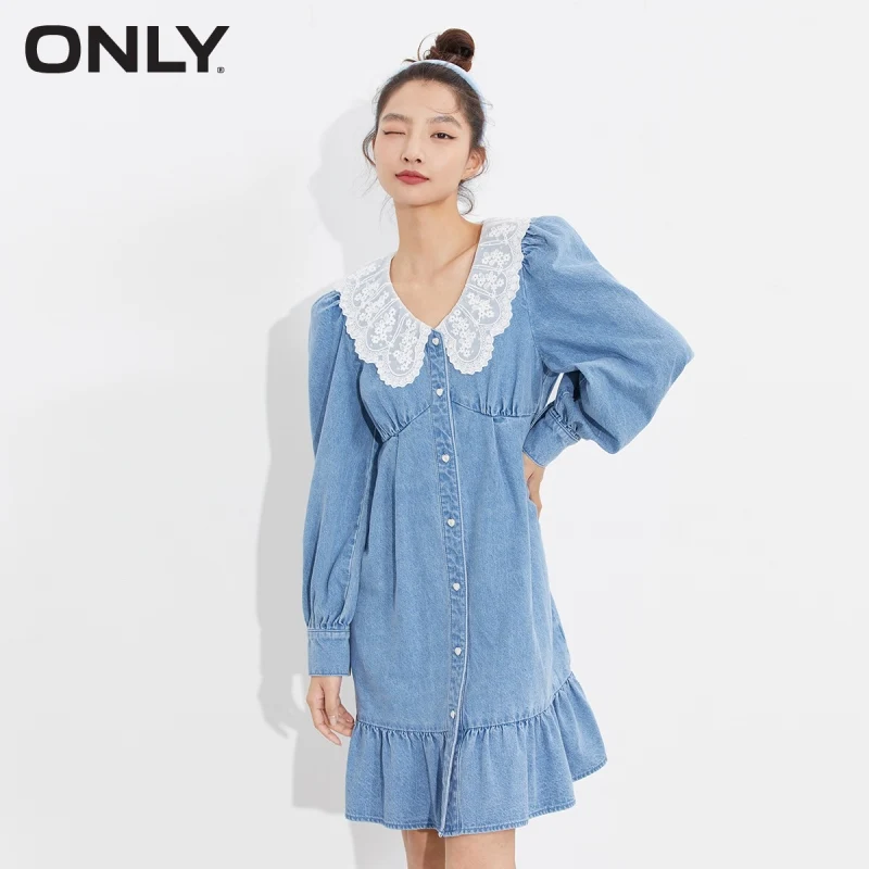 

ONLY winter new A-line waist lace doll collar dress female | 121342046