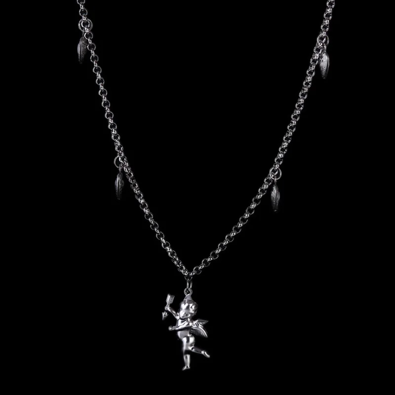 Цепочка из титановой стали с подвеской в виде крыла ангела | Украшения и