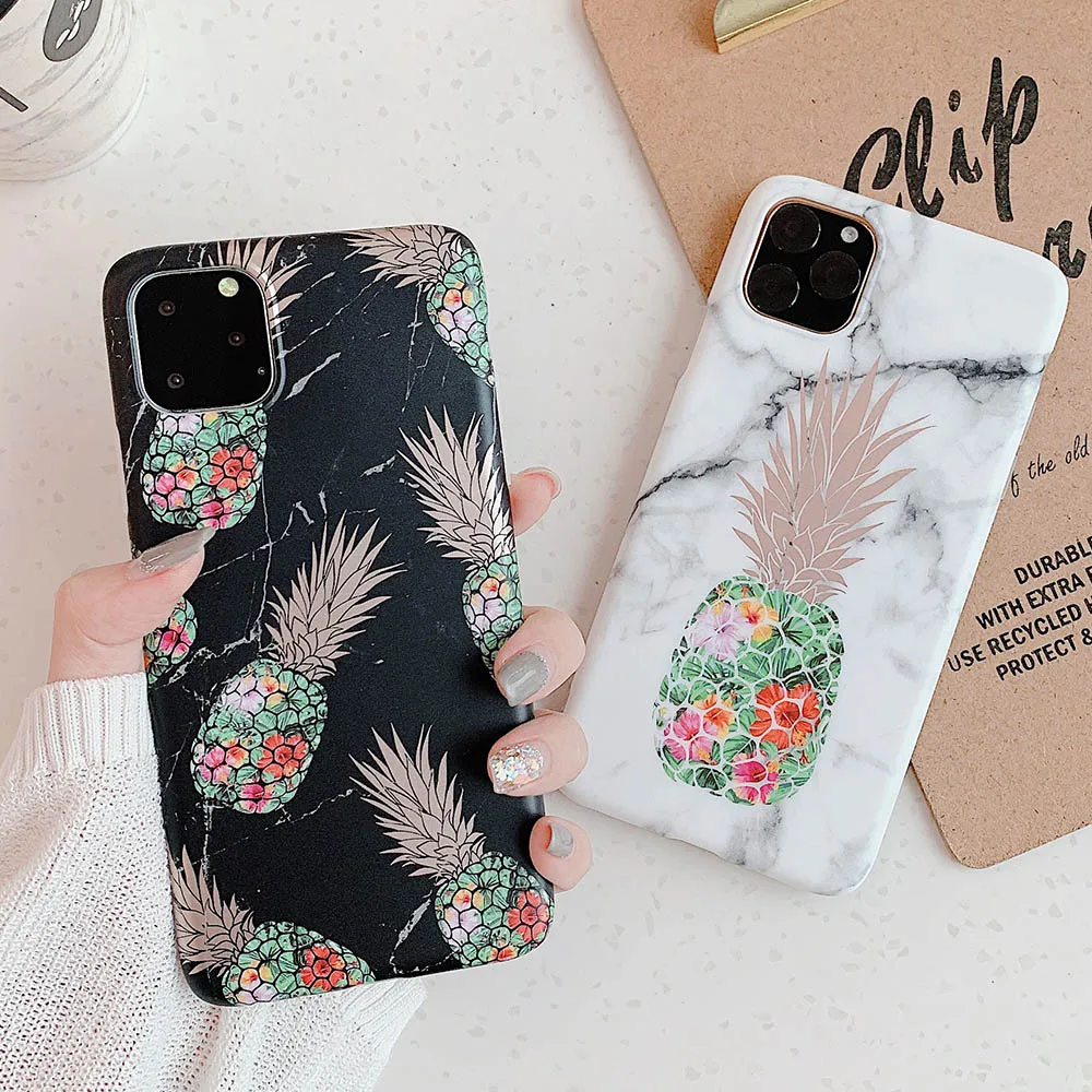 Чехол для телефона с золотым ананасом iPhone 11 Pro Max XR XS 7 8 Plus X 6 6s мягкий матовый чехол