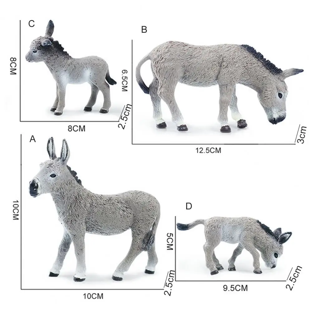 

Simulation Donkey Model Figurine Decorative Smooth Surface Lovely Wild Donkey Model Figure Toys For Children Educational toys