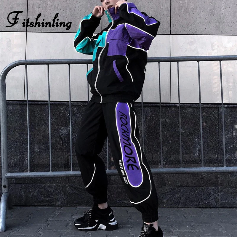 Fitshinling пэчворк готический стиль женские одинаковые комплекты BF панк гранж 2