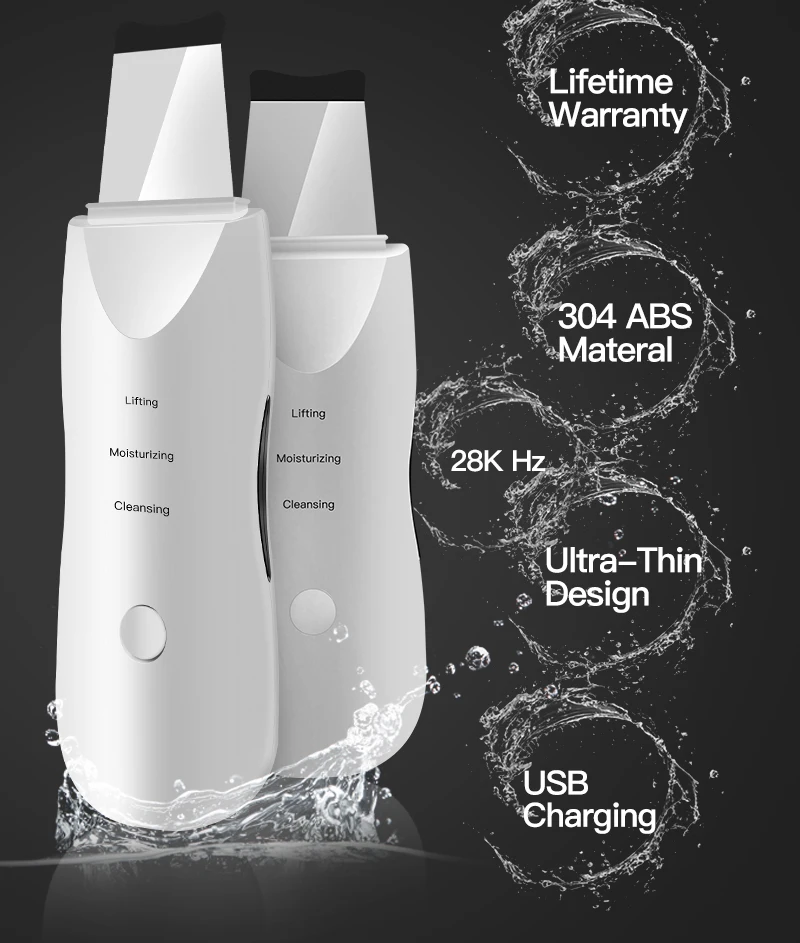 

Ultrasonic Facial Skin Cleanser Deep Face Cleaning Ultrasonic Blackhead Peeling Remover Wrinkle Peeling Tool skin care tools