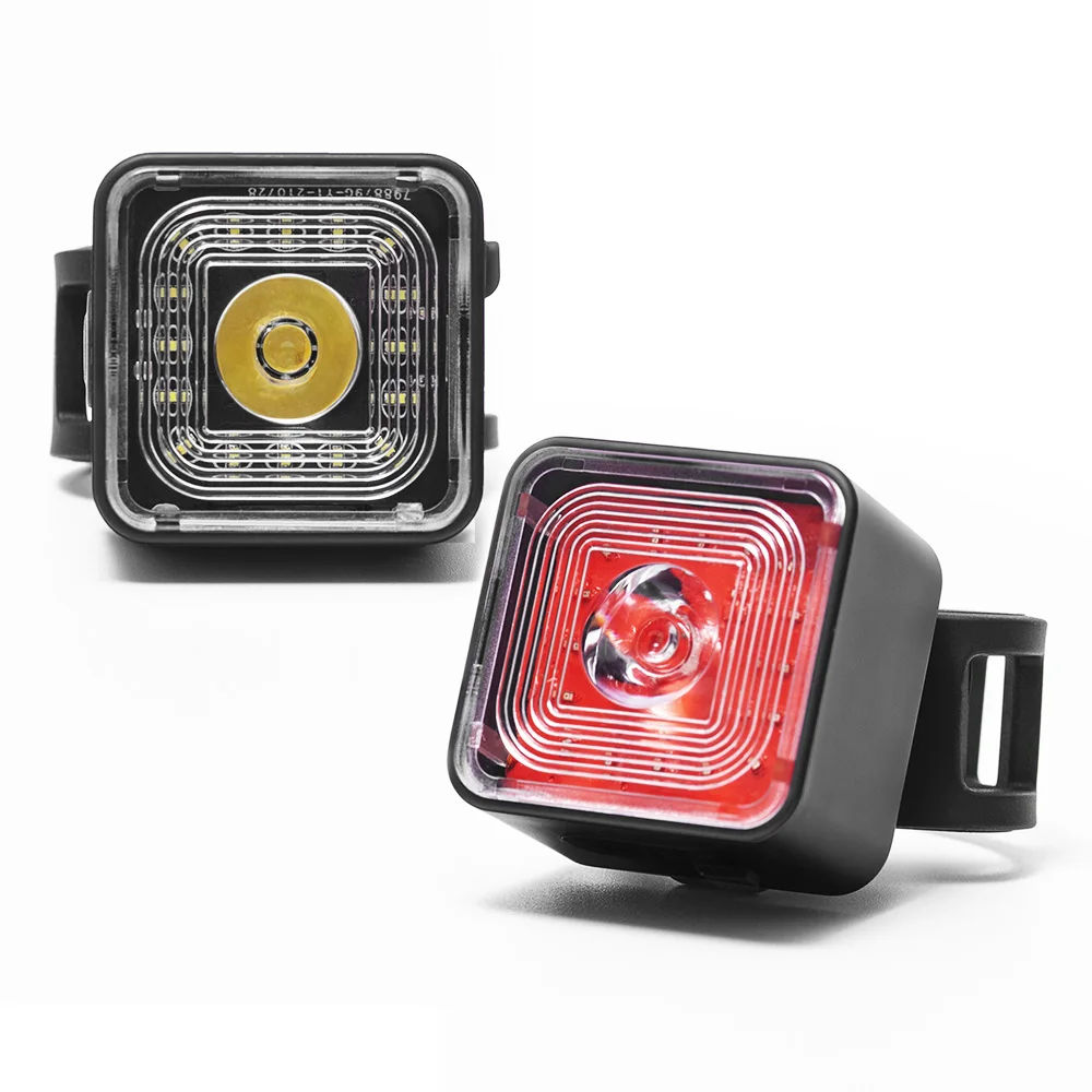 IP66 Waterproof Bicycle Headlight and Tail Light Sets120 Lumen Cycling Smart Sensor Brake Warning Lamp USB Charge Flash Lantern