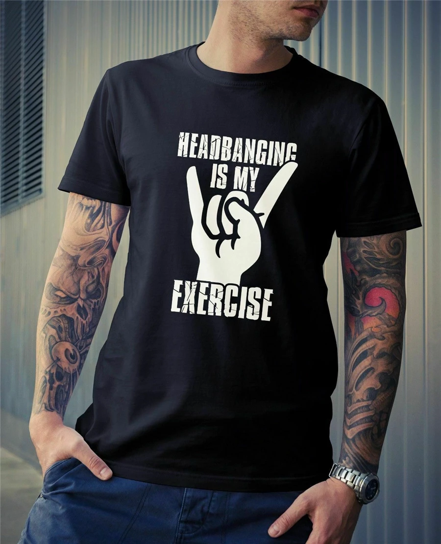 Мужская футболка с надписью Headbanging Is My expection новинка музыкальная рок