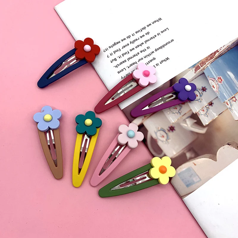 Простой карамельный цвет цветок треугольник мягкий зажим для волос розовый