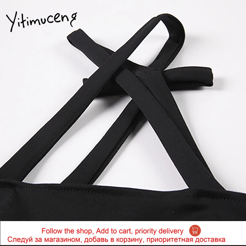 

Yitimuceng Gauze Dresses Women Spaghetti Strap Summer Patchwork Strapless A-Line Mini High Waist 2021 Fashion New Sweet Dress