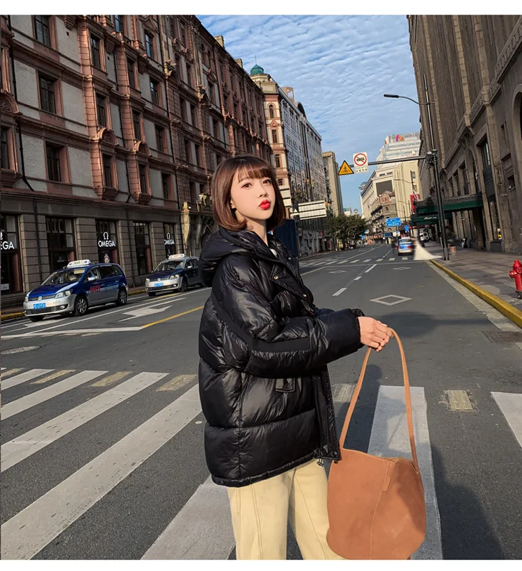 Женский короткий пуховик из хлопка с защитой от ветра|Женские парки| |