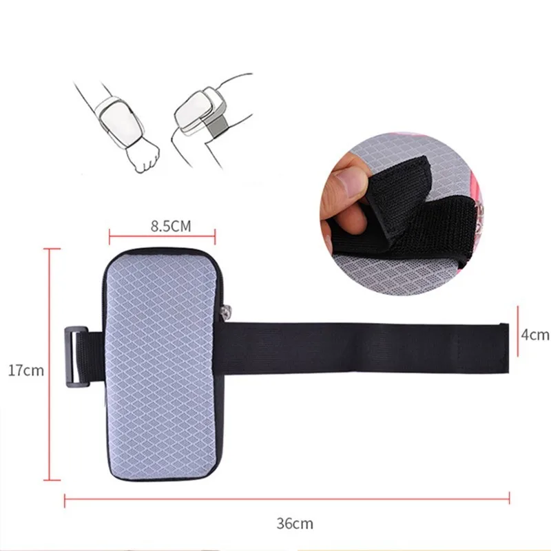 Simple Style Running Arm Band with Headset Hole for Phone, Money, and Keys - Outdoor Sports Arm Package Bag for Men and Women image 6