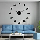 Большие настенные часы для сборки водных видов спорта, байдарки, рафтинга, каякинга, большие настенные часы с зеркальным эффектом, большие бескаркасные часы с иглой