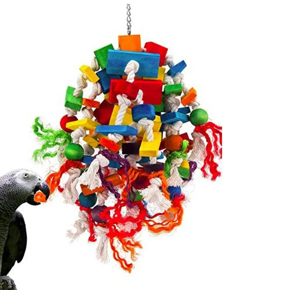 Cacatua galerita попугай Ара большой попугай игрушка деревянные принадлежности для попугаев домашних животных для попугаев, для кусания игрушки Красочная птица игрушка