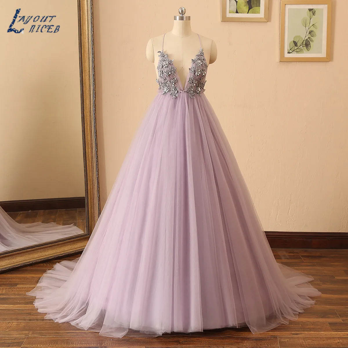 

Сексуальное вечернее платье с глубоким V-образным вырезом и открытой спиной, Тюлевое платье знаменитости, ТРАПЕЦИЕВИДНОЕ длинное кружевное...