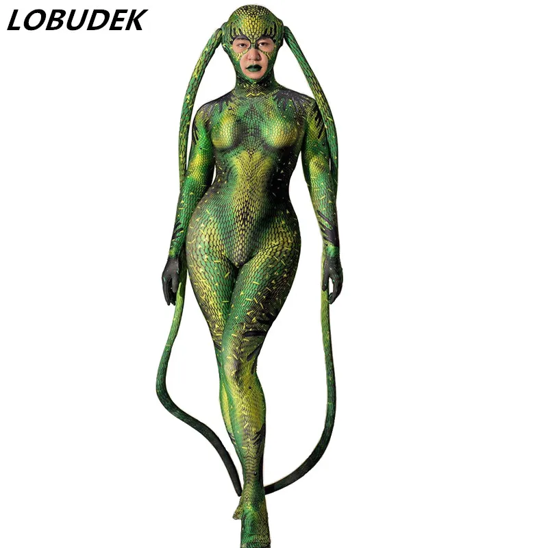 Комбинезон унисекс для ролевых игр зеленый купальник косплея мужчин и женщин