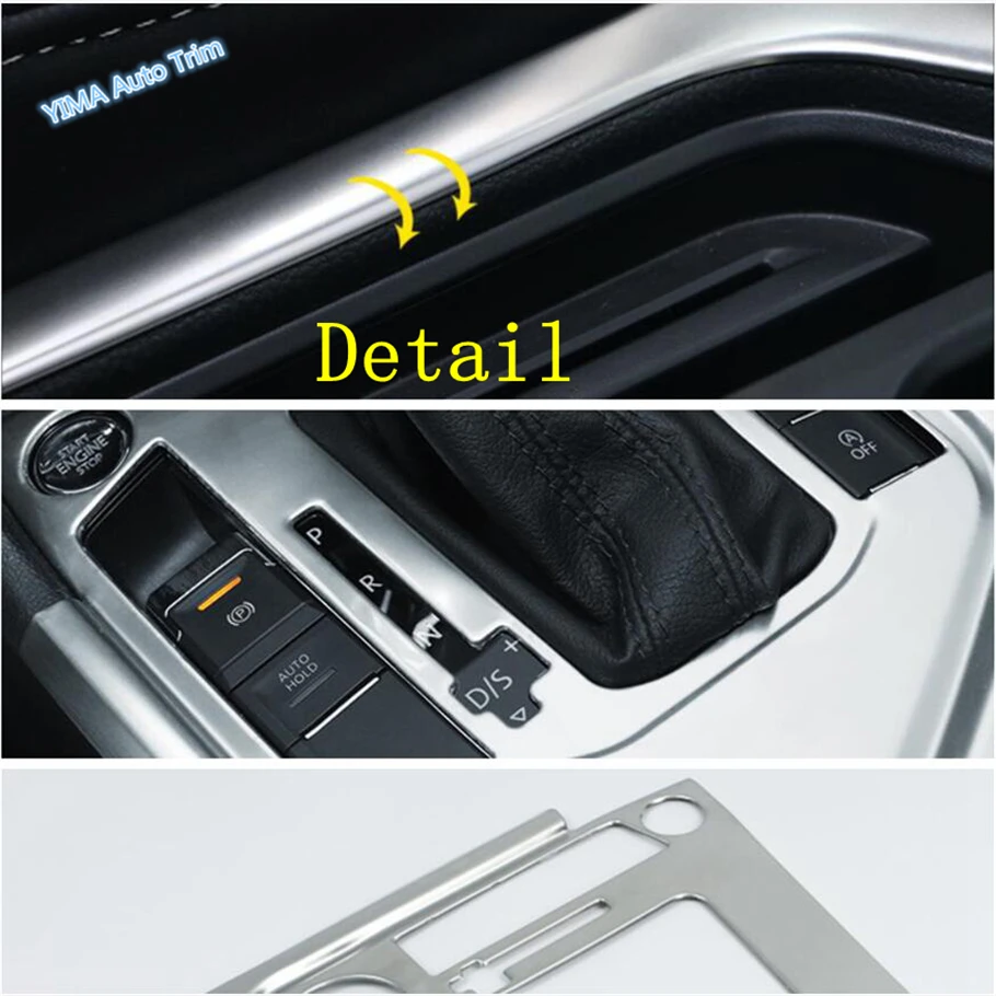 Lapetus Auto Styling Stalls Gear Shift Box Panel Cover Trim For Volkswagen VW Tiguan 2016 2017 2018 2019 2020 Stainless Steel | Автомобили