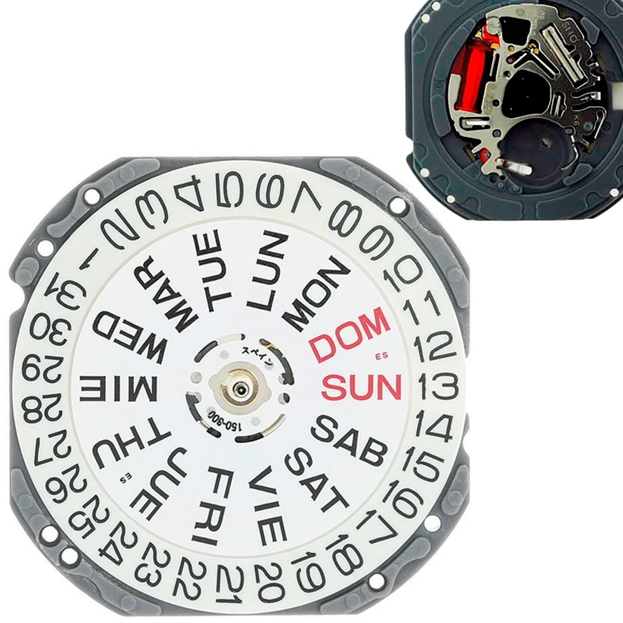 

Кварцевые часы с 3 стрелками, часы с батареей, день и дата, двойной календарь @ 3, для хэтдори VJ43, детали для замены и ремонта