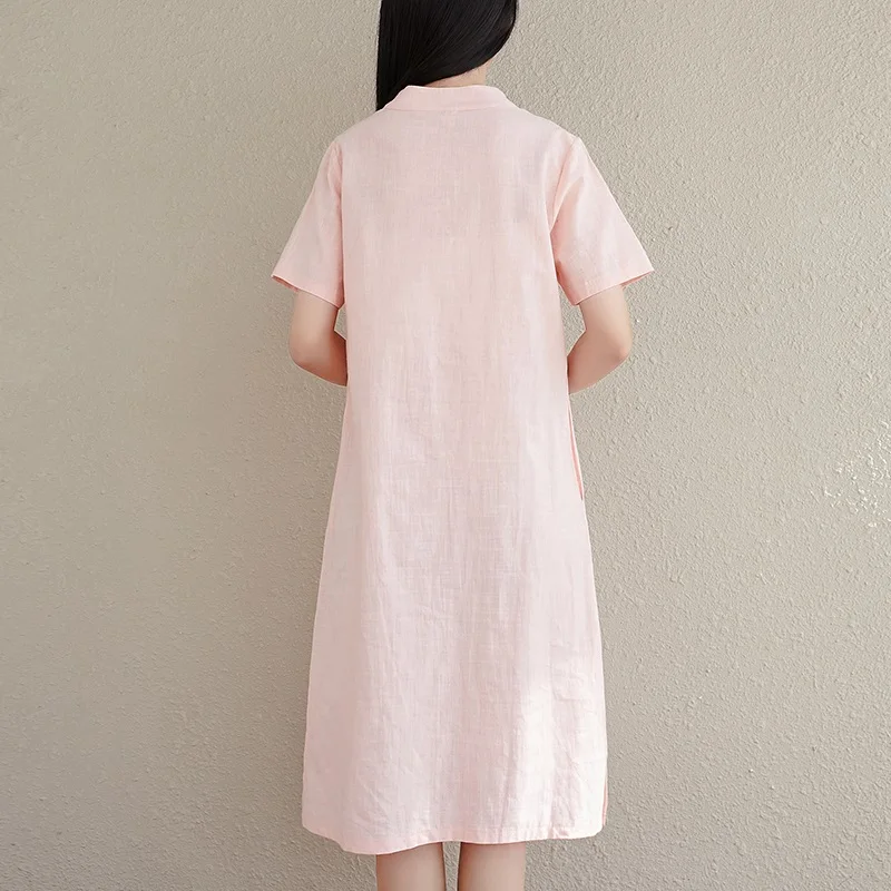 Ципао весна-лето 2019 традиционное китайское платье женское хлопковое льняное