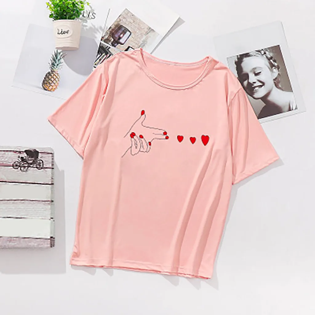Женская футболка с принтом любовь KANCOOLD летняя в стиле Харадзюку | одежда