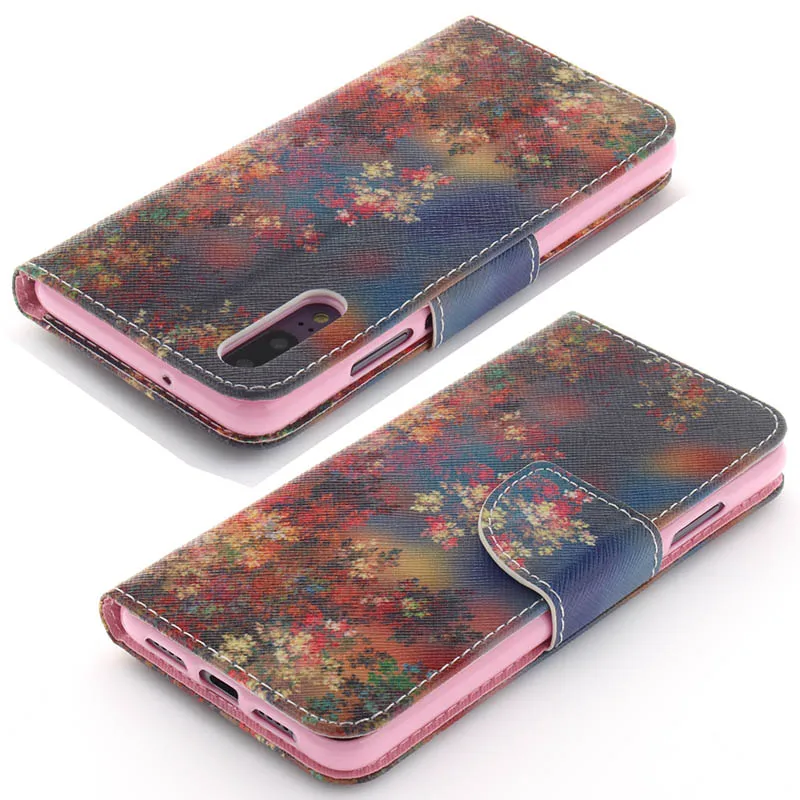 Colored Flowers A3 A5 Чехол кожаный грязеустойчивый полиуретановый чехол s для samsung Galaxy A8 A6 плюс J120 J3 J7 Pro J5 Prime Note 4 5 8 9 S9 - Цвет: Colored Flowers