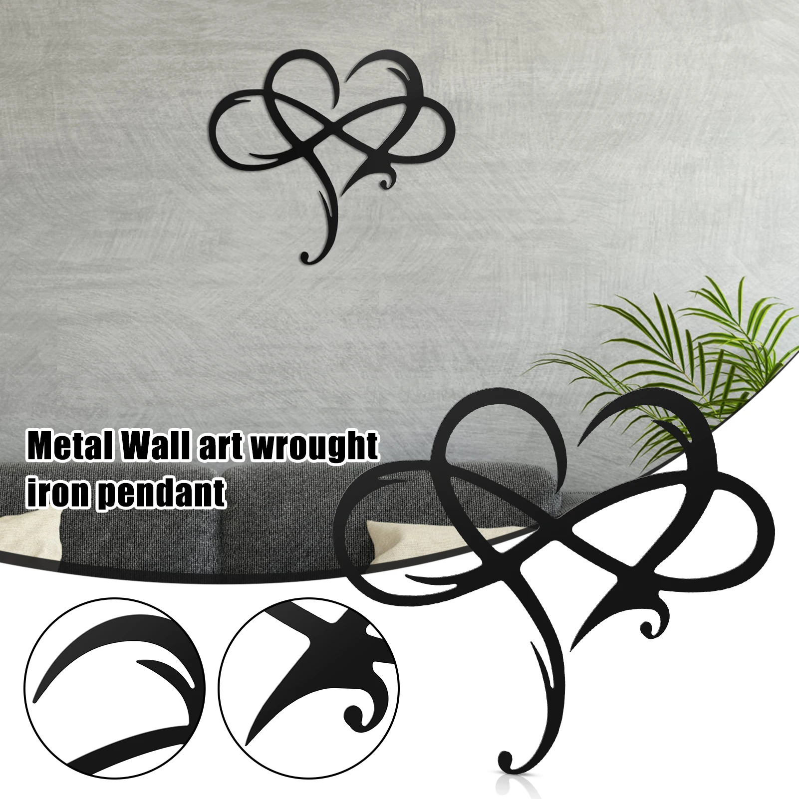 

Infinity Heart Steel Wall Decor Metal Wall Art Love Wall Sign for Home Wedding Decor lpfk Wind Chimes & Hanging Decorations New