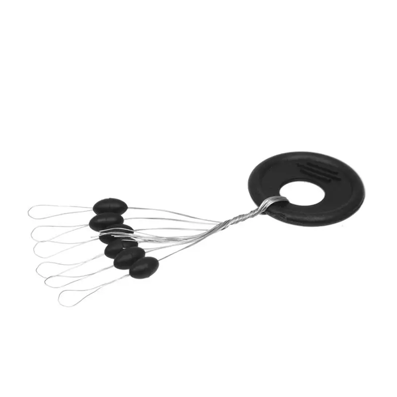 10 шт 6 в 1 овальной формы резиновый черный фиксатор рыболовный поплавок размер М |