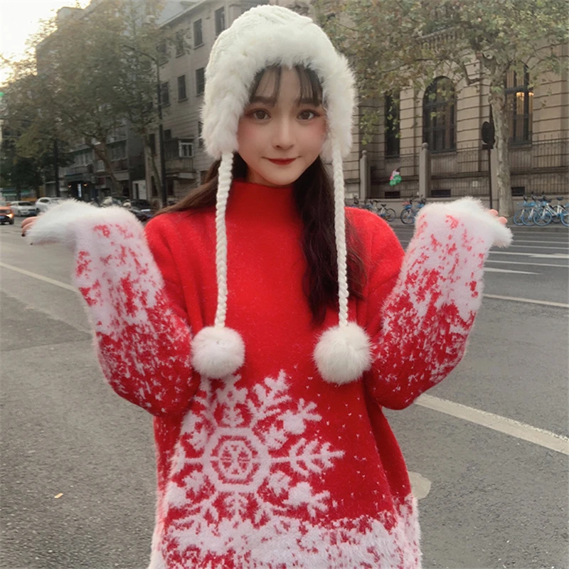 Японская Рождественская Женская осенне-зимняя модная свободная нежная
