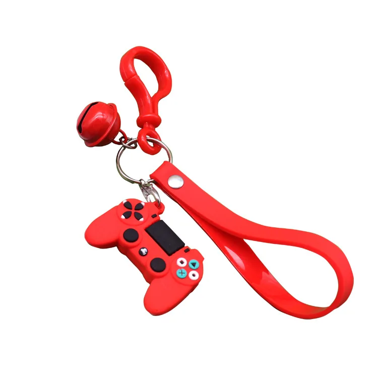 

Super invincible cartoon creative game machine key chain PVC soft plastic children's book backpack bell pendant cute small gift