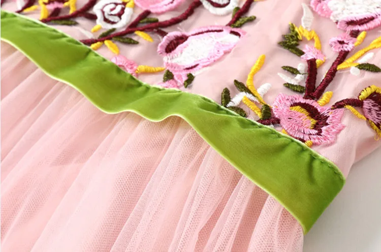 Новинка лета 2020 подиумное Сетчатое платье BLLOCUE с цветочной вышивкой женское