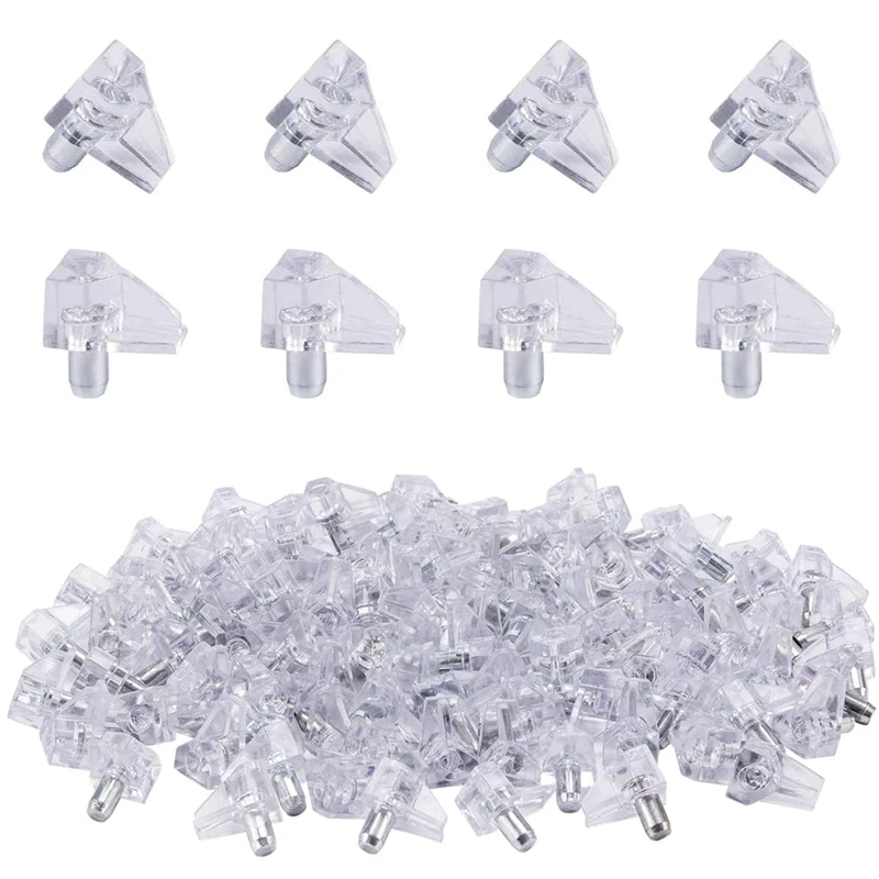 

100 Pcs Clear Shelf Support Pegs -5 mm Cabinet Shelf Clips,Shelf Holder Pins Bracket Steel Pin for Cabinet Furniture