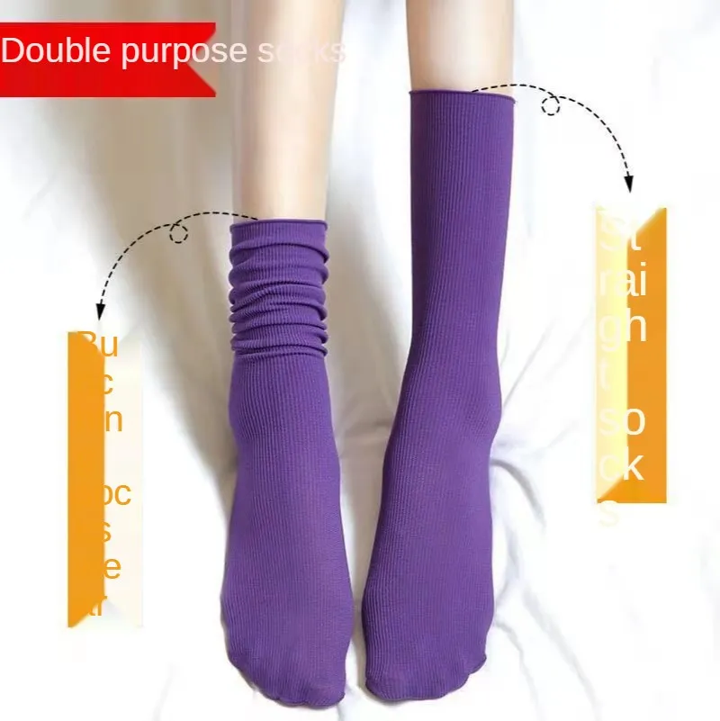 

Multi-color Solid Colors Cotton Women Socks White Yellow Green Blue Colorful Harajuku Retro Casual Crew Style 1 pair Fashion