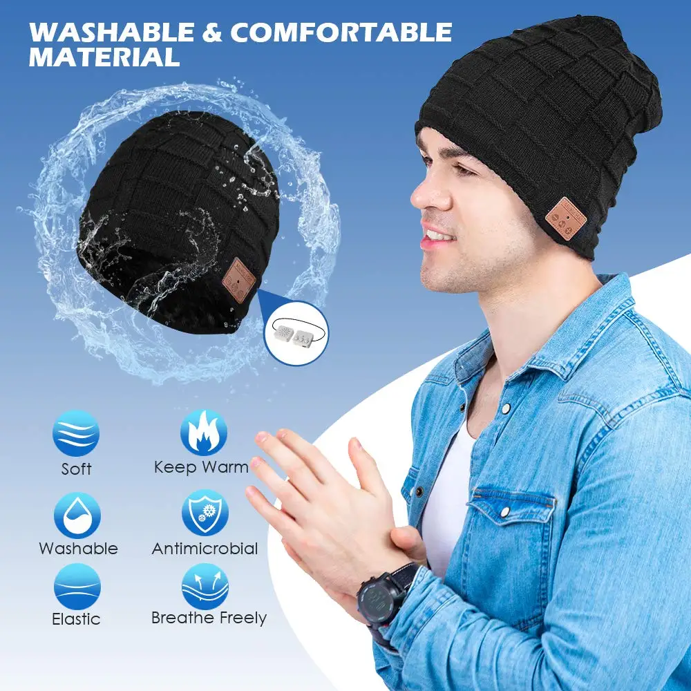 Беспроводная смарт гарнитура Bluetooth 4 2 шапка наушники модный музыкальный плеер