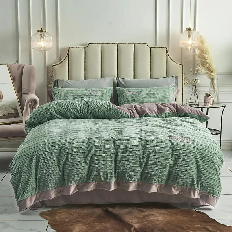 Модные новые комплекты постельного белья из бархата и флиса 4 шт. пододеяльник