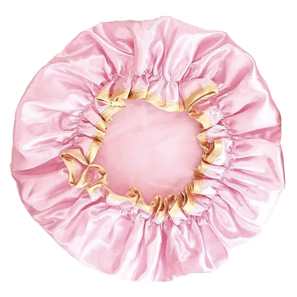 Водонепроницаемая шапочка для душа с розовой лентой и кружевным бантом|waterproof shower