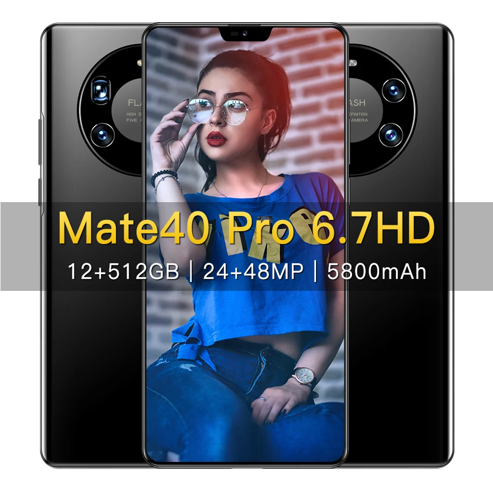 

Global version Mate 40 Pro 6.7 inch facial recognition fingerprint unlock Android 10.0 face ID phone MTK6889 smartphone