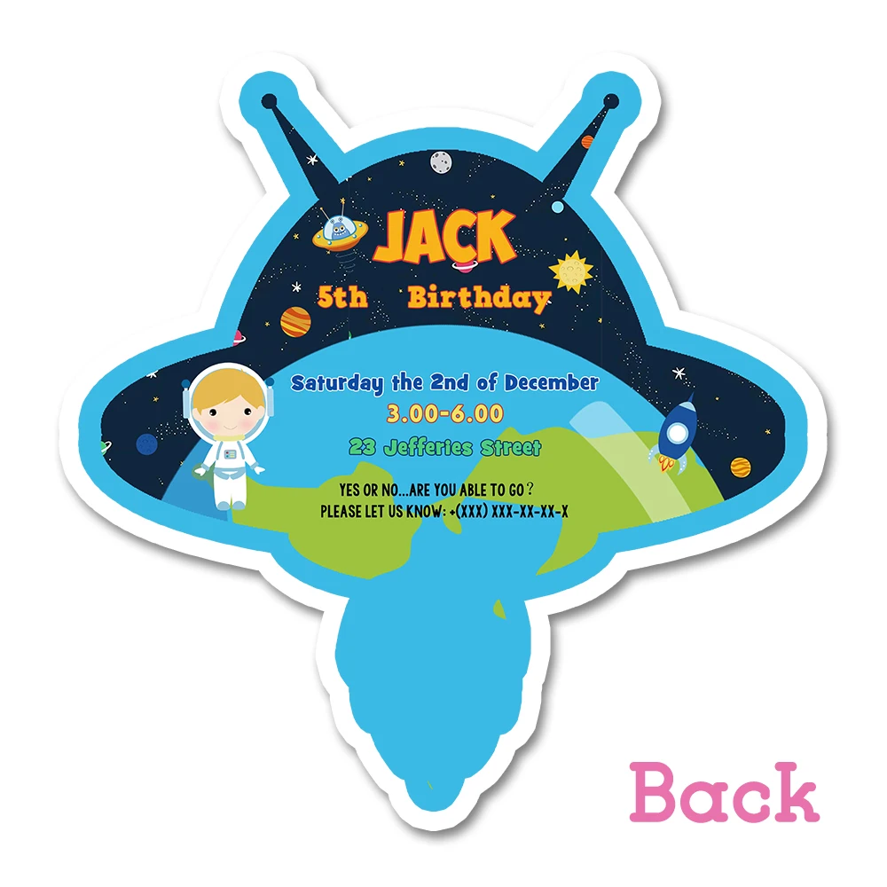 Пригласительная открытка для вечевечерние НКИ в виде астронавта украшения