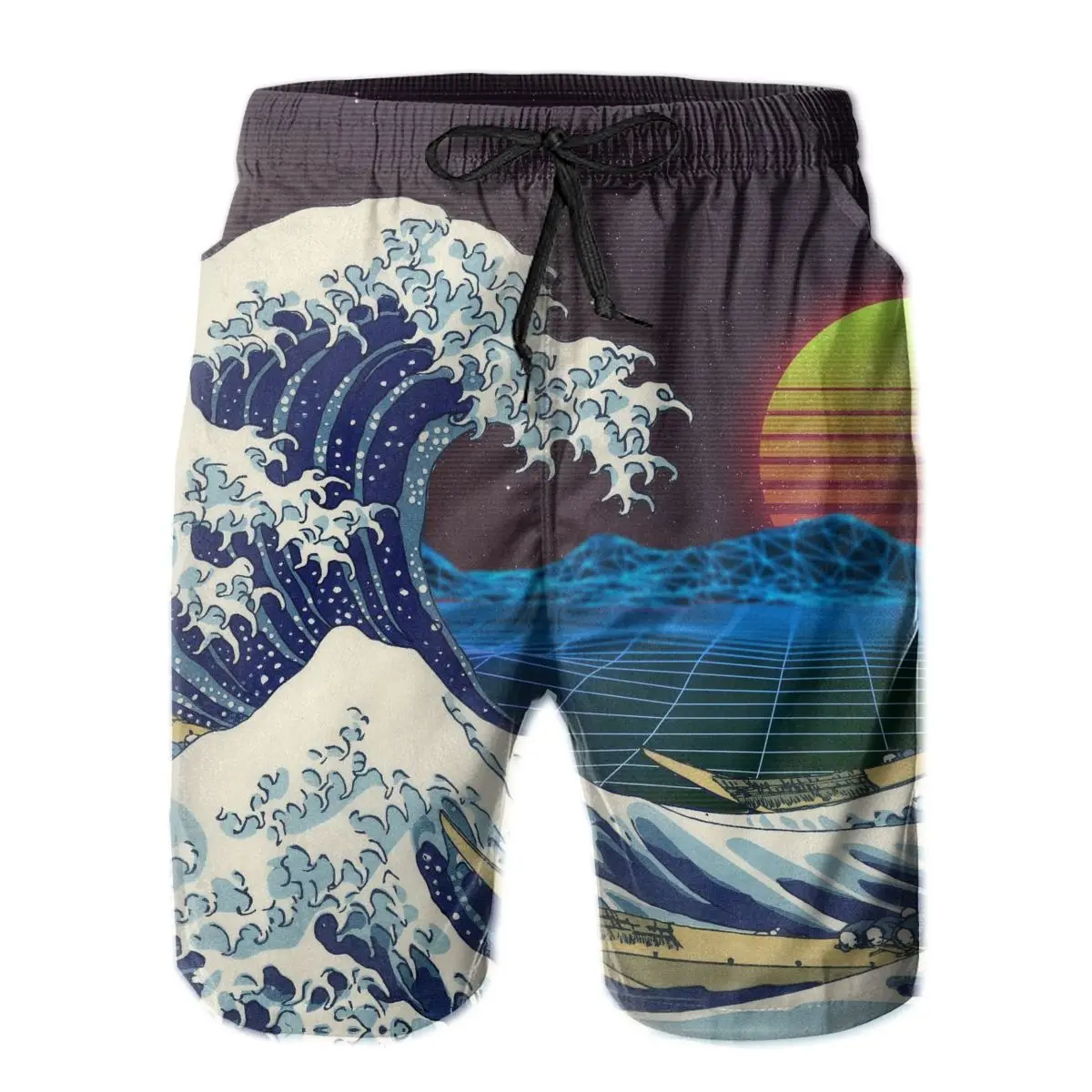 

Causal Print Breathable Quick Dry Promo Funny Novelty Waves Surfing Sports Clothing Retro Wave Retro Style Sea Hawaii Pants