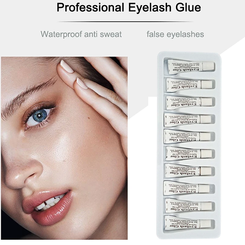 10pcs/Lot 1ML Natural Rubber Latex Eyelash Glue Waterproof White Eye Lash False Accessories | Красота и здоровье