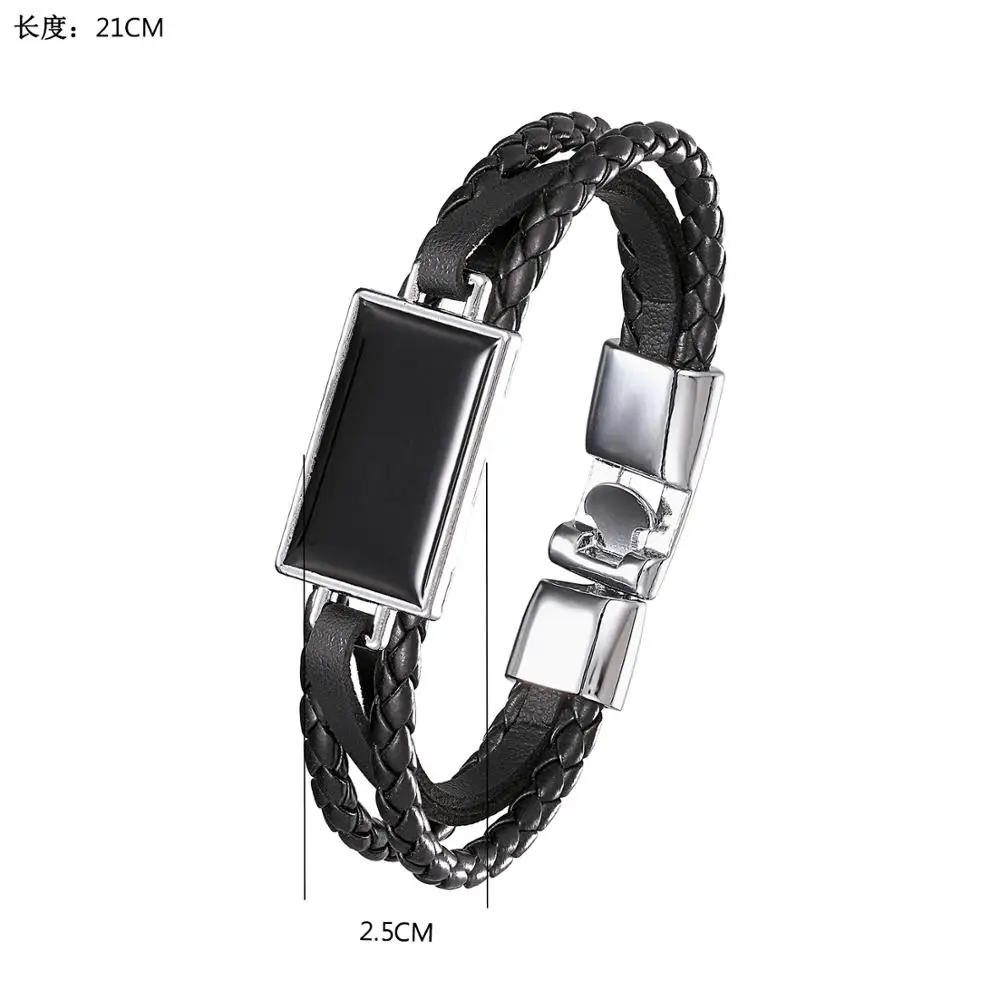 2020 &quotLucky Fashion&quot браслет из натуральной кожи мужской квадратный многослойный