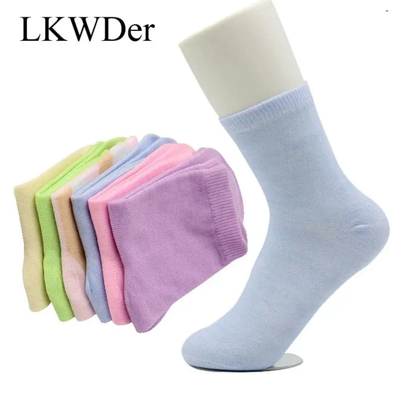 

Cotton Womens Socks Sokken Meias Calcetines Mujer Dots Striped Soft All-match Four Season 5 Pairs Candy Color Eur 35-39 Socks