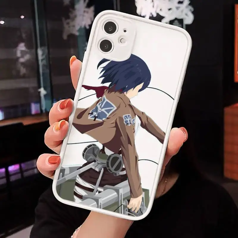 

Anime Attack on Titan Phone Cases Matte transparent For White iPhone 12 Mini 11 Pro XR XS Max 7 8 Plus X Back Cover