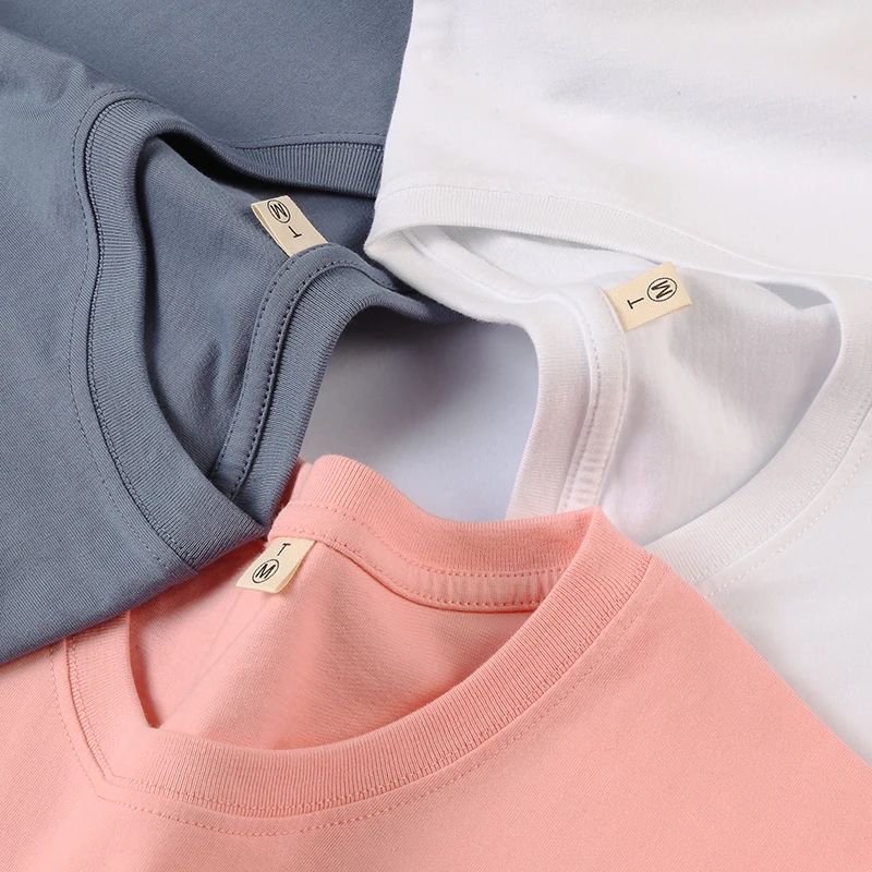 Мужская Однотонная футболка из 2021 хлопка с круглым вырезом лето 100% | одежда